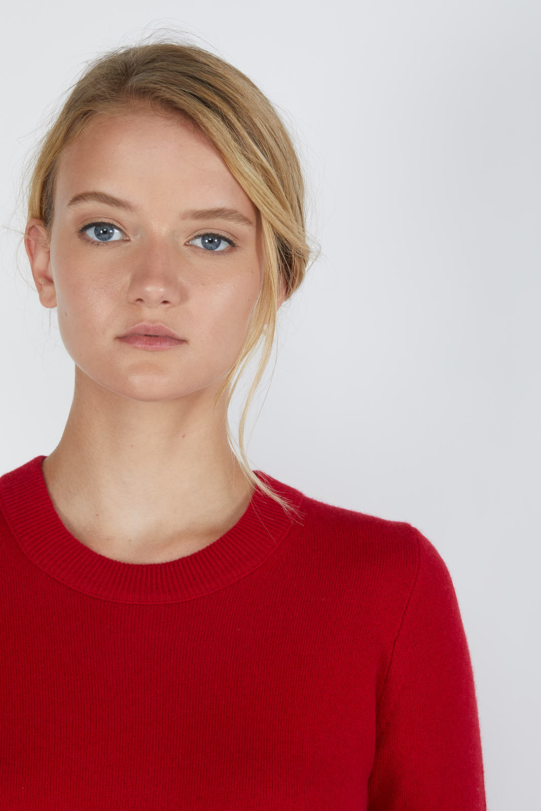 JENNIE LIU Women's 100% Pure Cashmere Long Sleeve Crew Neck Sweater