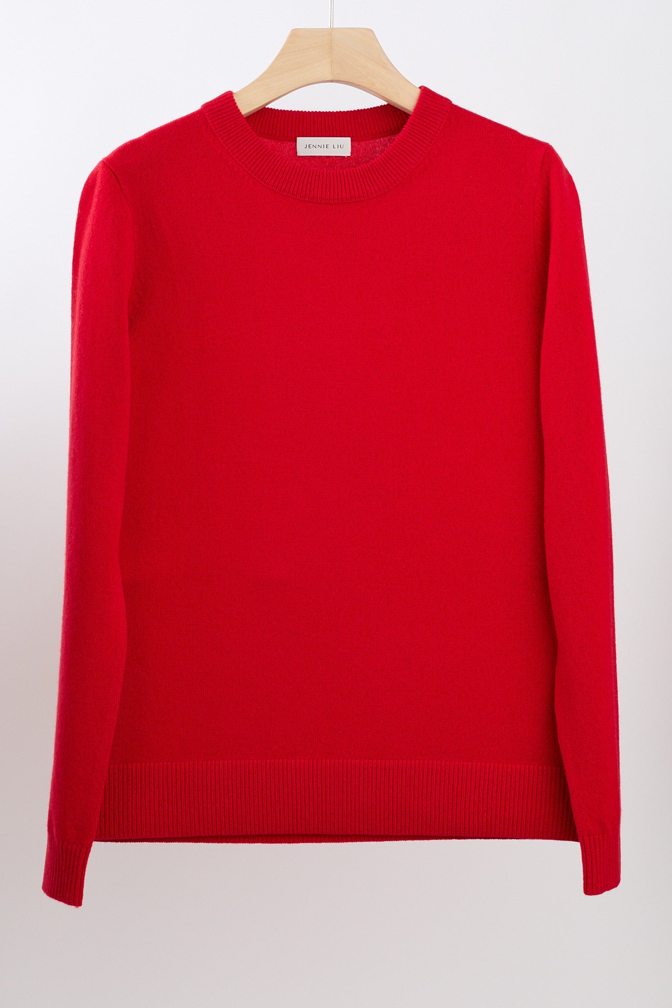 JENNIE LIU Women's 100% Pure Cashmere Long Sleeve Crew Neck Sweater