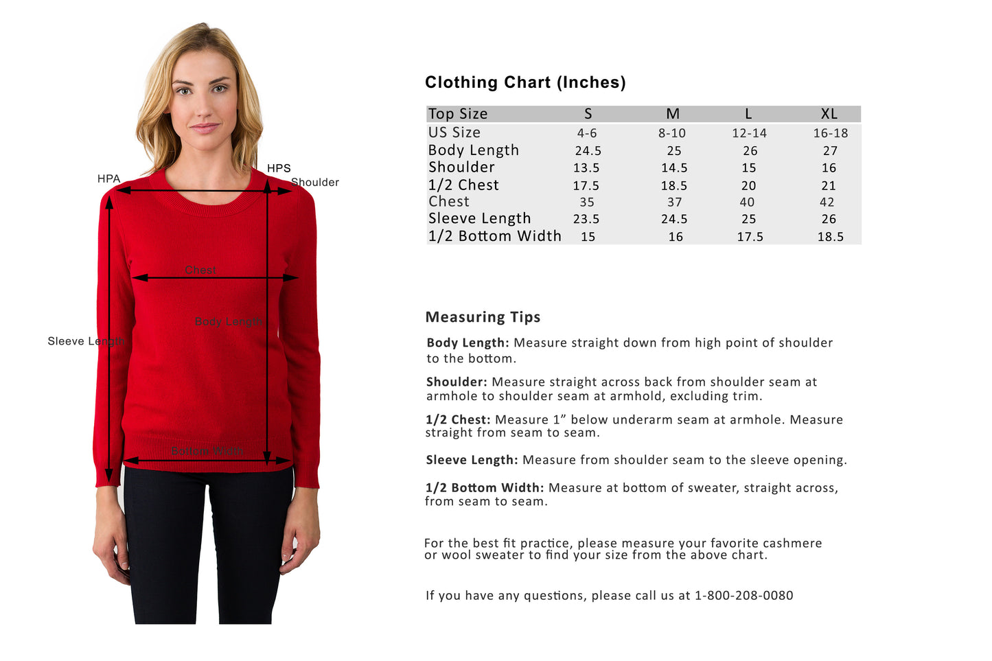 JENNIE LIU Women's 100% Pure Cashmere Long Sleeve Crew Neck Sweater