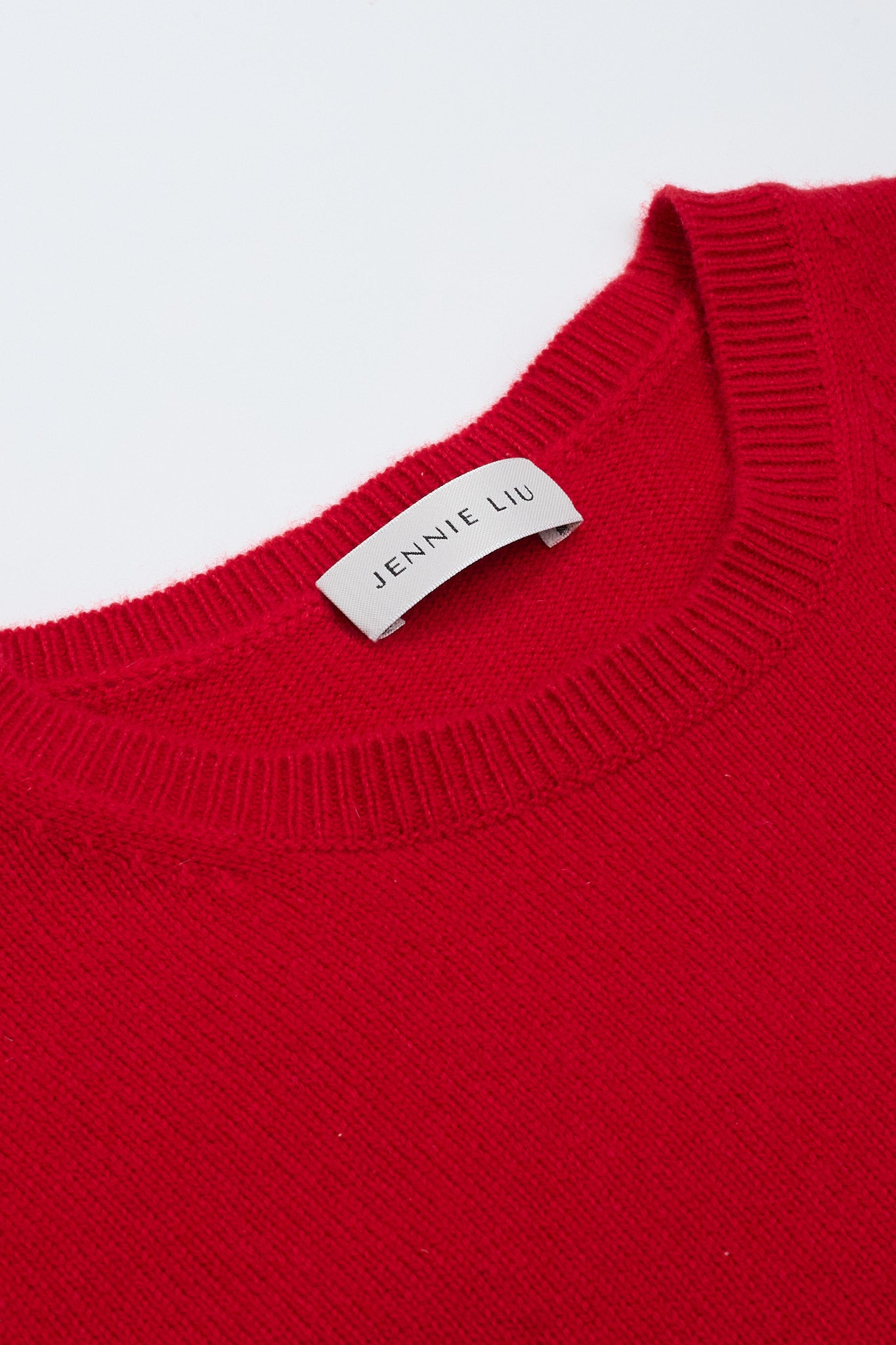 JENNIE LIU Women's 100% Pure Cashmere Long Sleeve Crew Neck Sweater