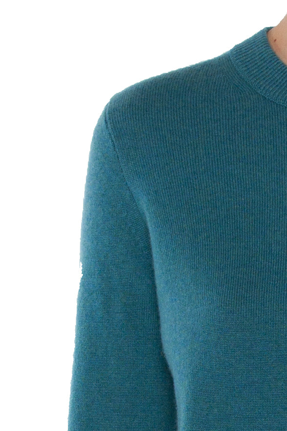 JENNIE LIU Women's 100% Pure Cashmere Long Sleeve Crew Neck Sweater