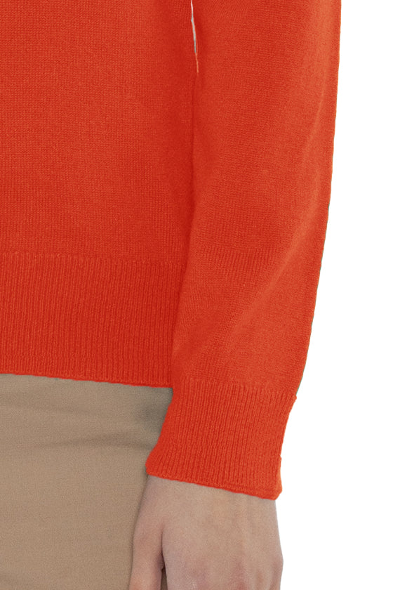 JENNIE LIU Women's 100% Pure Cashmere Long Sleeve Crew Neck Sweater