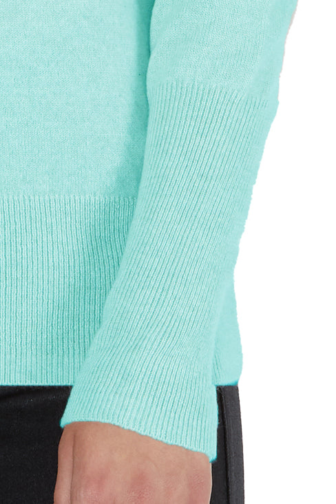 JENNIE LIU Women's 100% Pure Cashmere Long Sleeve Ava V Neck Pullover Sweater