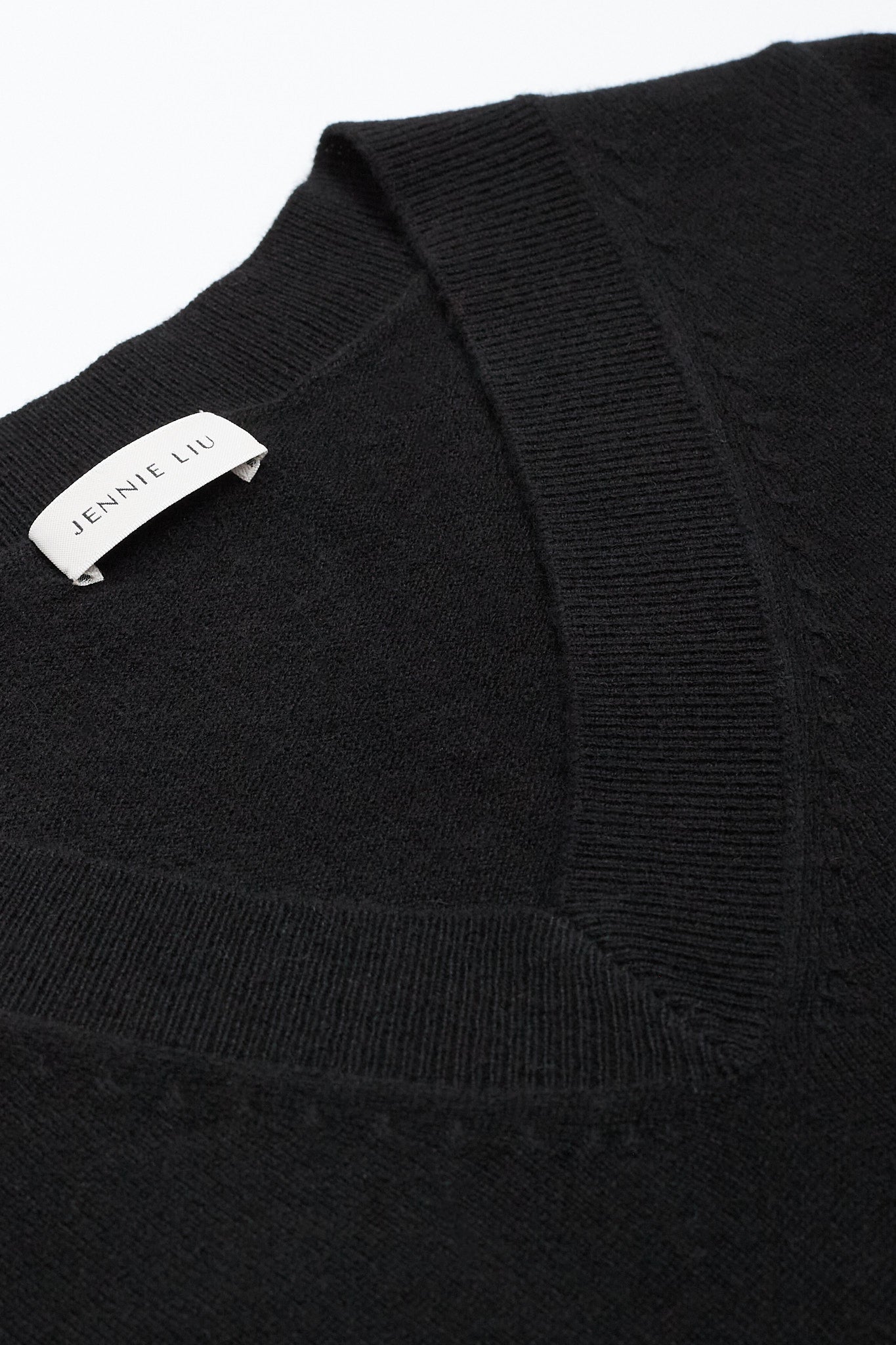 JENNIE LIU Women's 100% Pure Cashmere Long Sleeve Ava V Neck Pullover Sweater