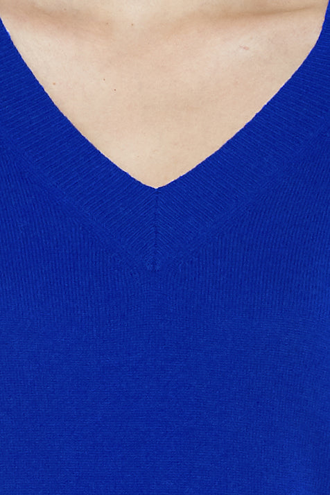 JENNIE LIU Women's 100% Pure Cashmere Long Sleeve Ava V Neck Pullover Sweater