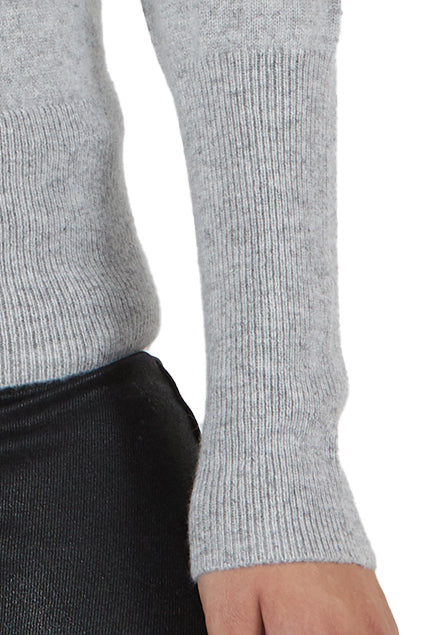 JENNIE LIU Women's 100% Pure Cashmere Long Sleeve Ava V Neck Pullover Sweater