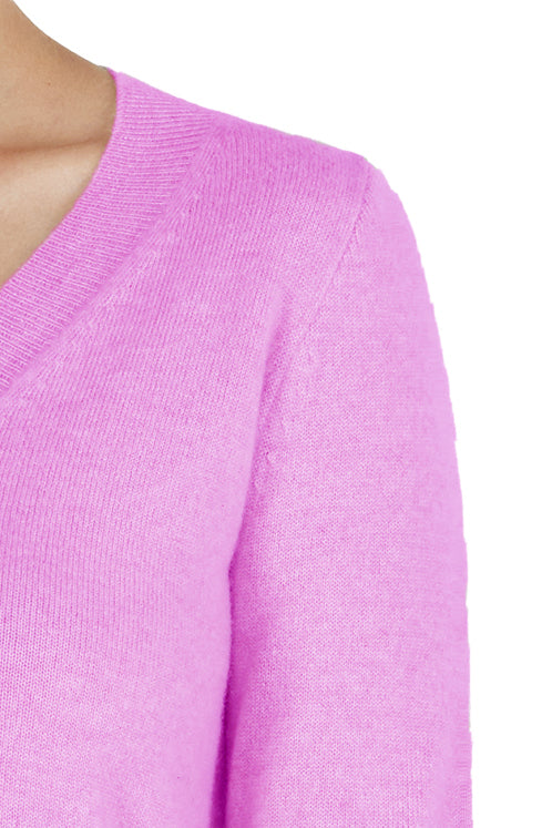 JENNIE LIU Women's 100% Pure Cashmere Long Sleeve Ava V Neck Pullover Sweater