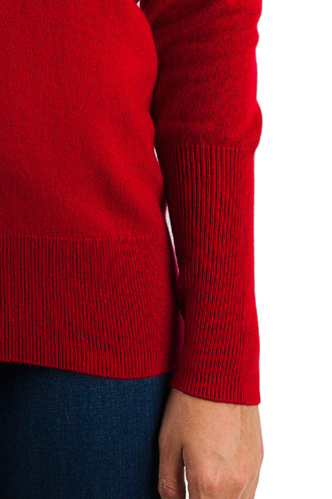 JENNIE LIU Women's 100% Pure Cashmere Long Sleeve Ava V Neck Pullover Sweater