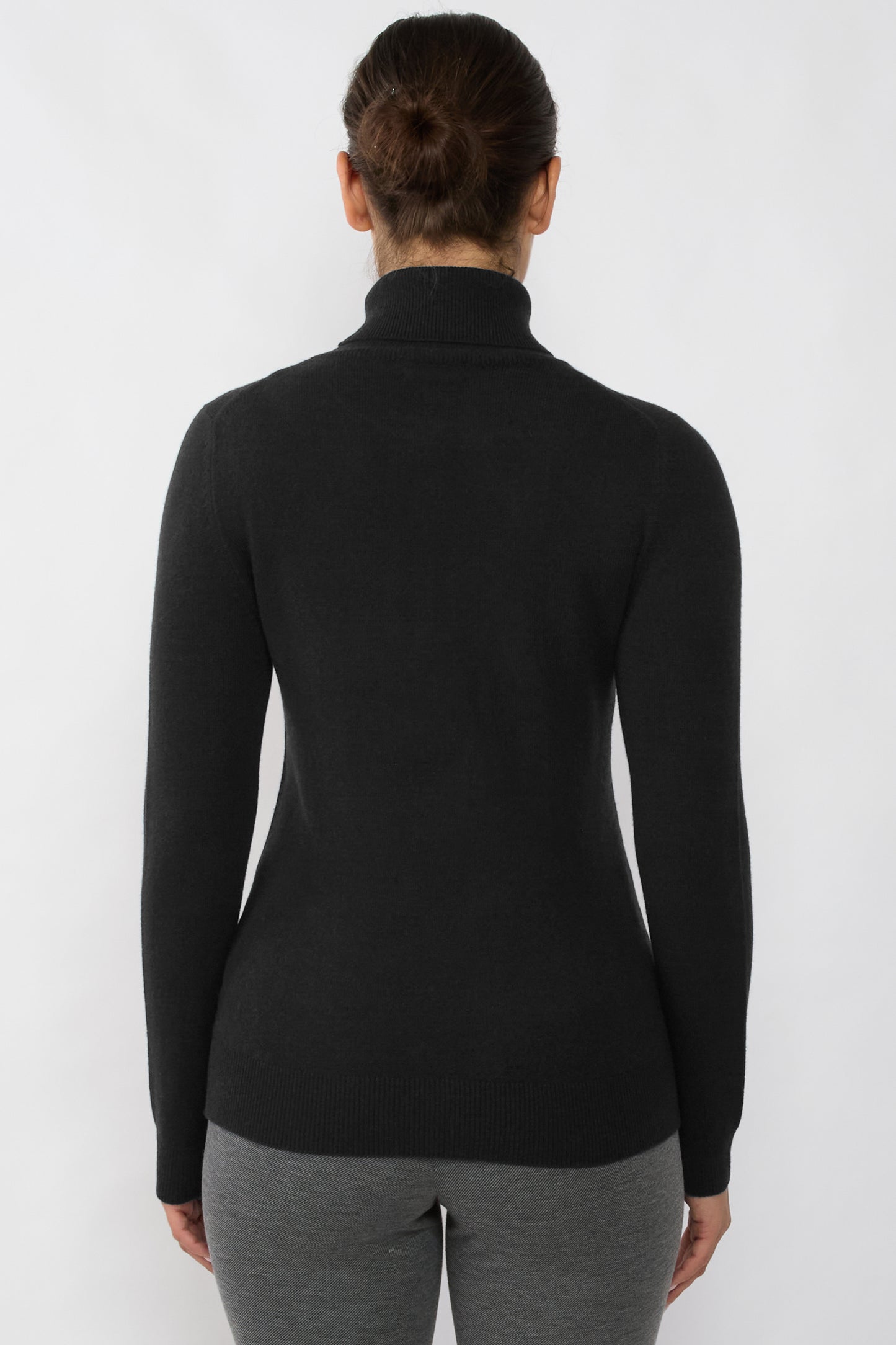 JENNIE LIU Women's 100% Pure Cashmere Long Sleeve Pullover Turtleneck Sweater