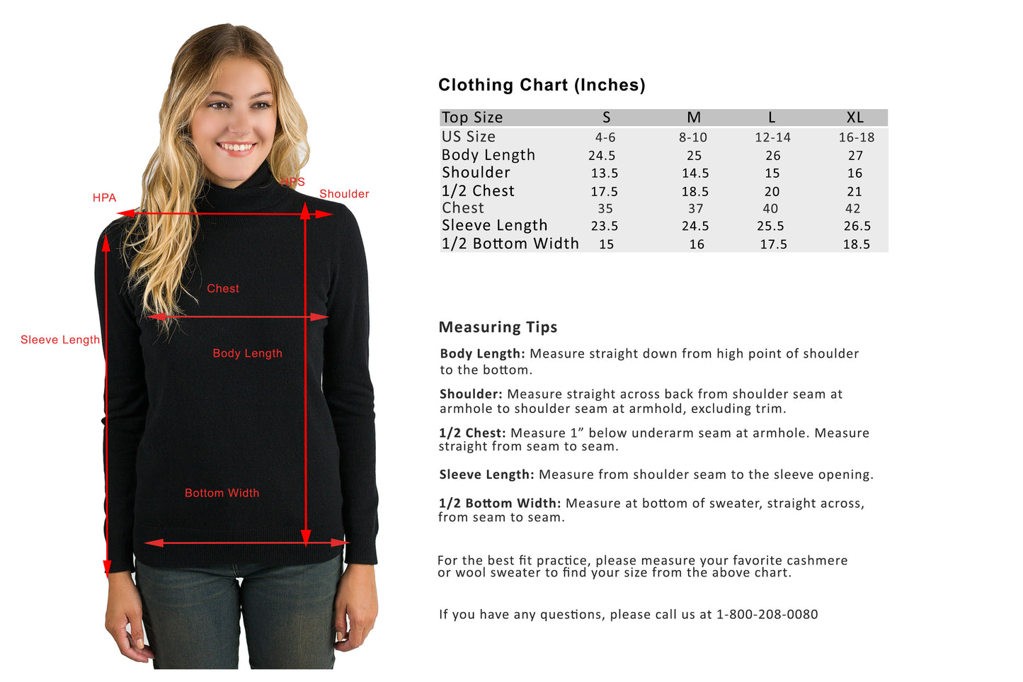 JENNIE LIU Women's 100% Pure Cashmere Long Sleeve Pullover Turtleneck Sweater