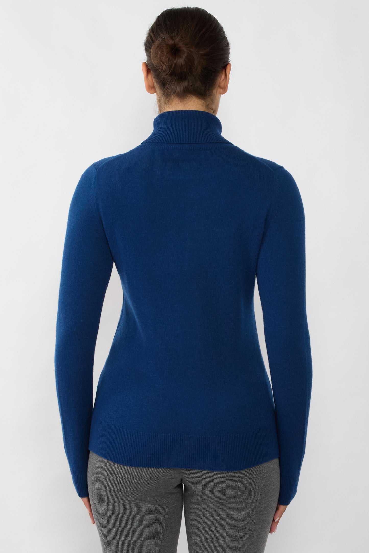 JENNIE LIU Women's 100% Pure Cashmere Long Sleeve Pullover Turtleneck Sweater