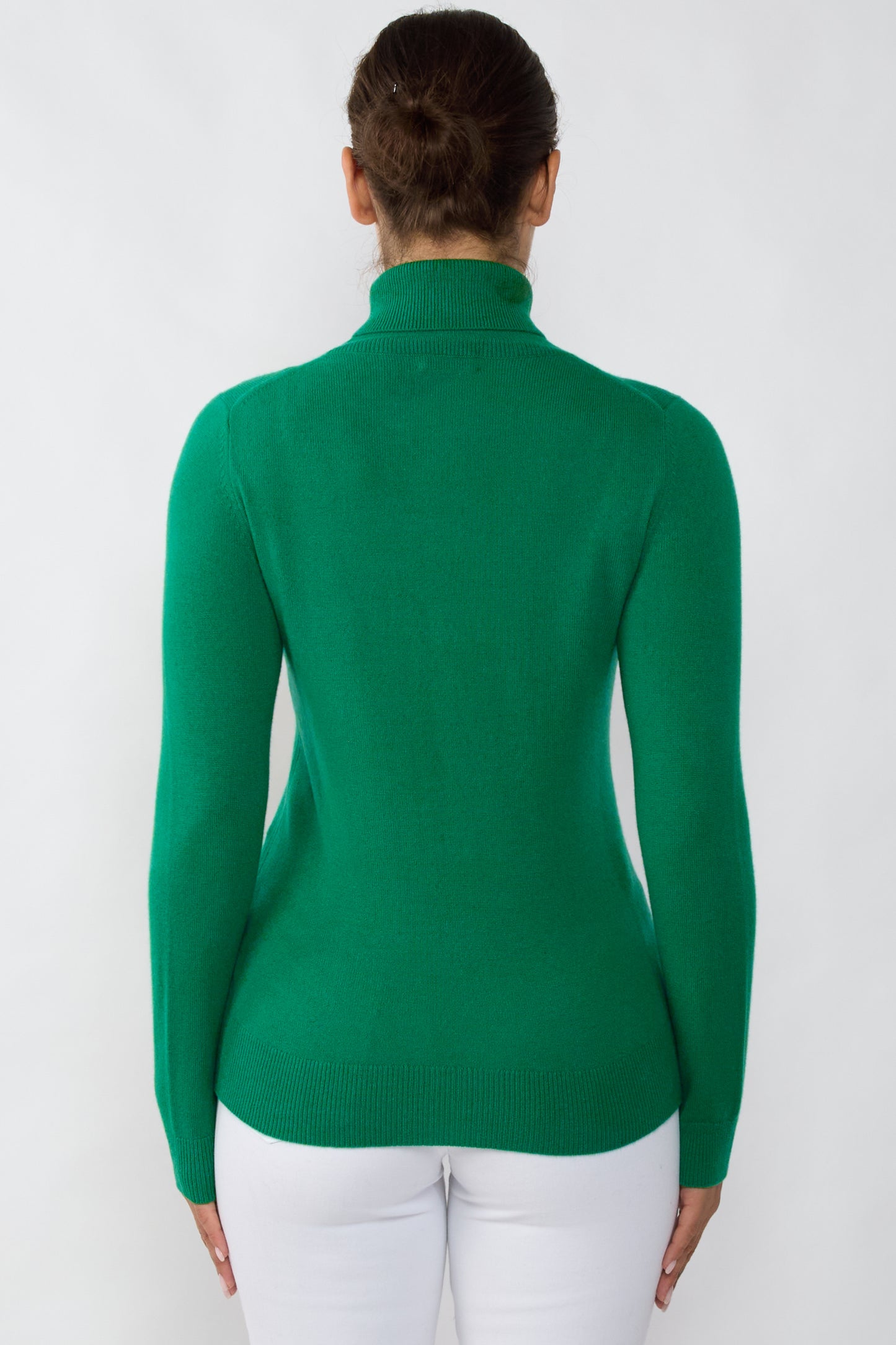 JENNIE LIU Women's 100% Pure Cashmere Long Sleeve Pullover Turtleneck Sweater