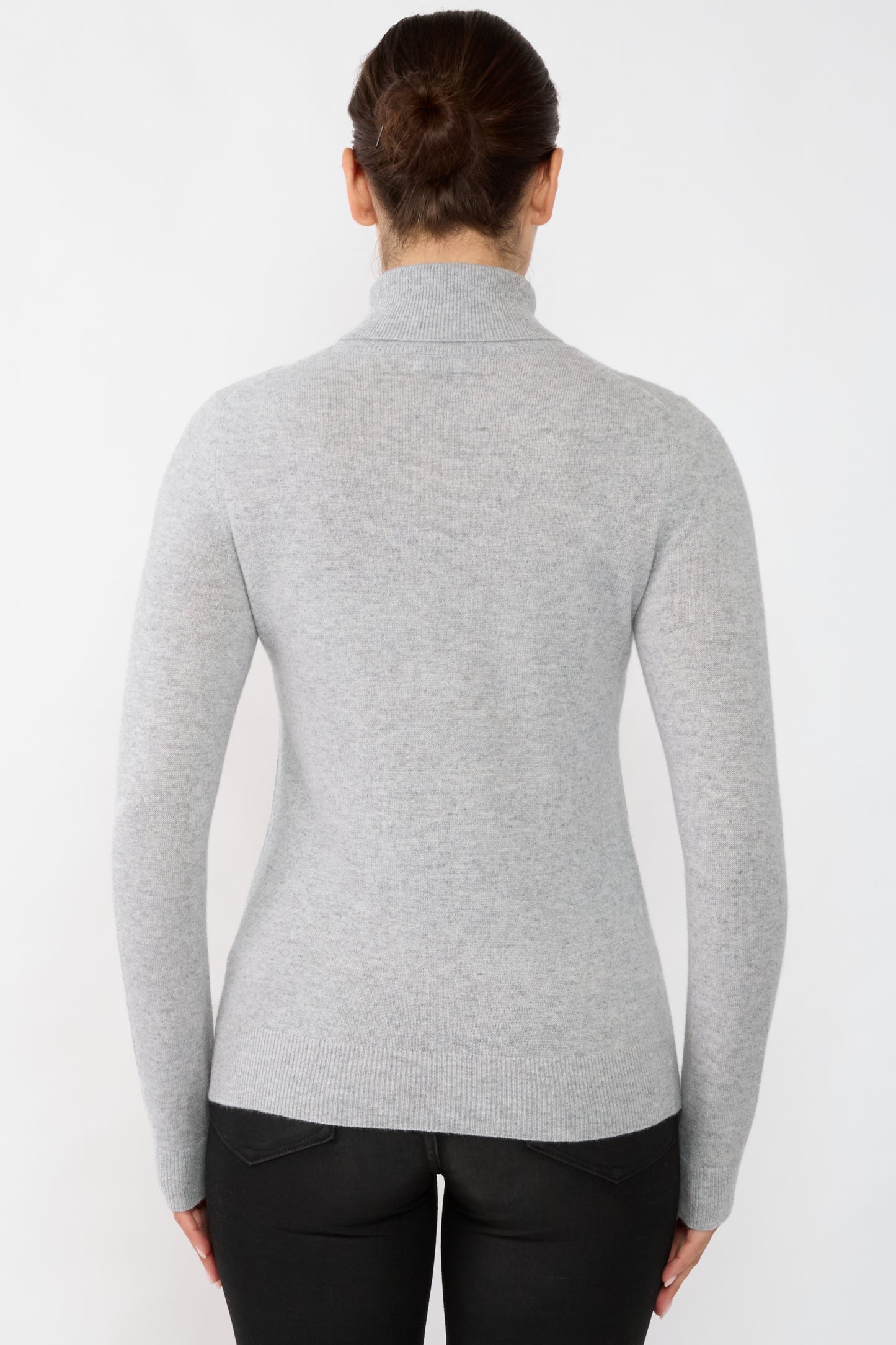 JENNIE LIU Women's 100% Pure Cashmere Long Sleeve Pullover Turtleneck Sweater