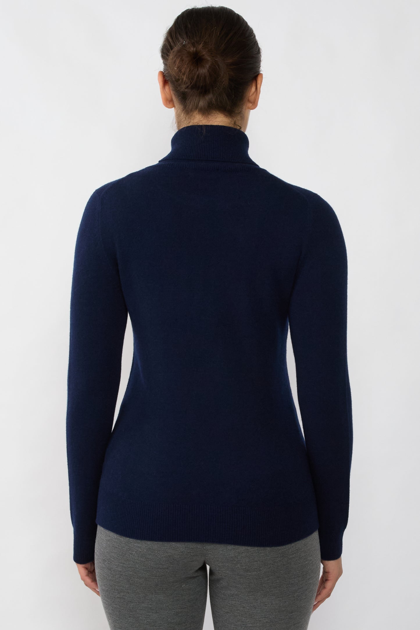 JENNIE LIU Women's 100% Pure Cashmere Long Sleeve Pullover Turtleneck Sweater