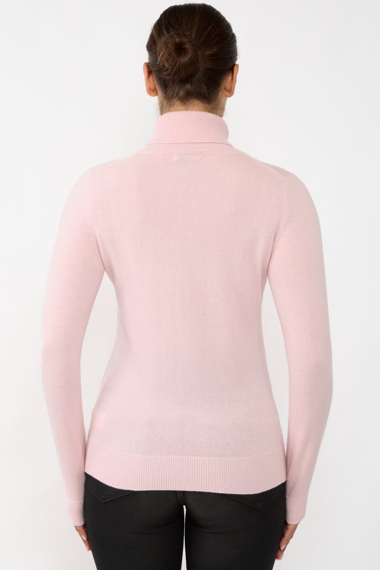 JENNIE LIU Women's 100% Pure Cashmere Long Sleeve Pullover Turtleneck Sweater