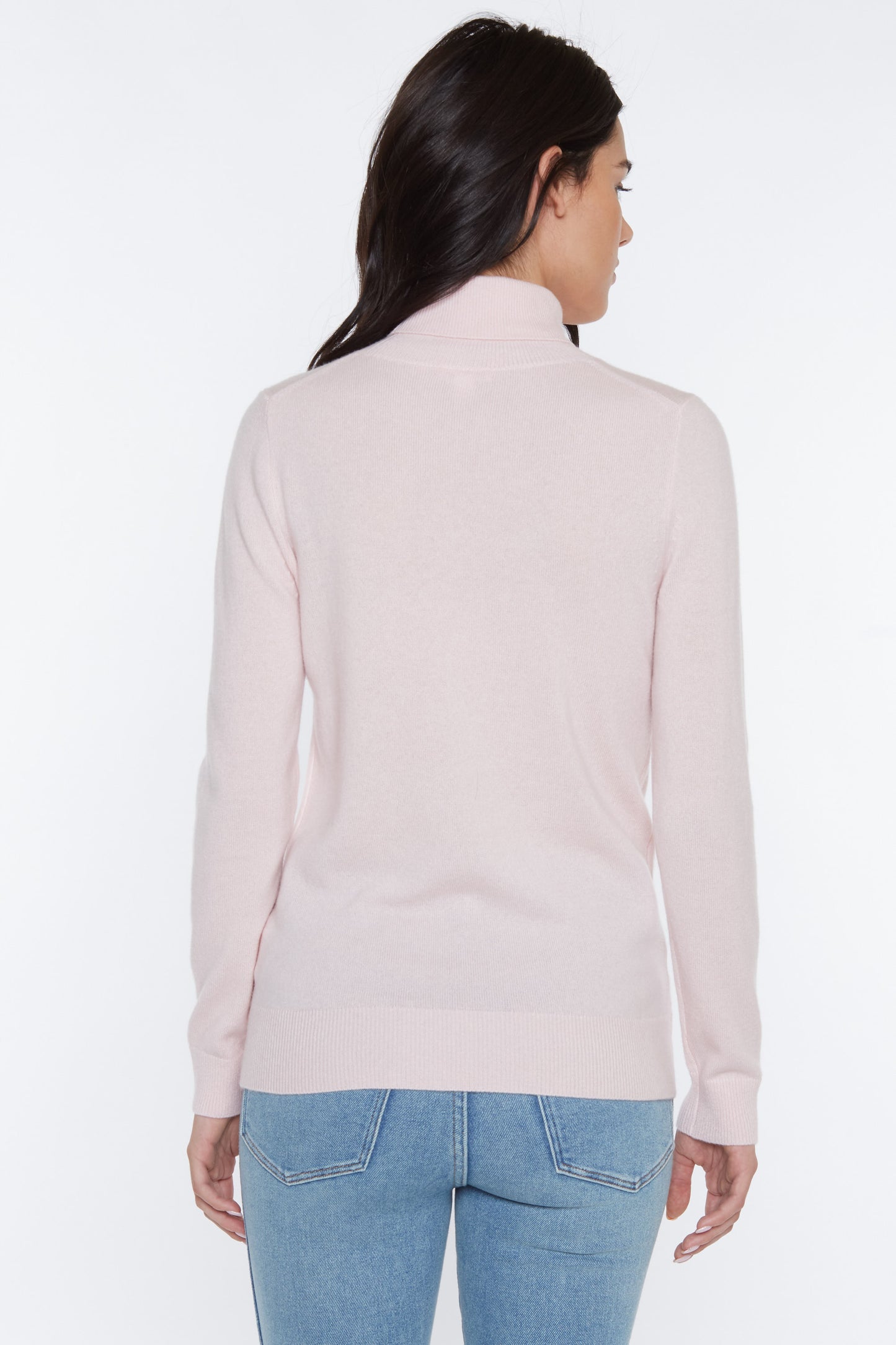 JENNIE LIU Women's 100% Pure Cashmere Long Sleeve Pullover Turtleneck Sweater