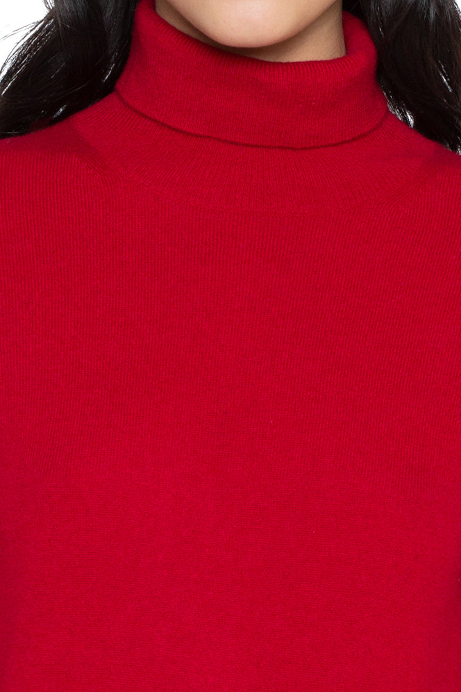 JENNIE LIU Women's 100% Pure Cashmere Long Sleeve Pullover Turtleneck Sweater
