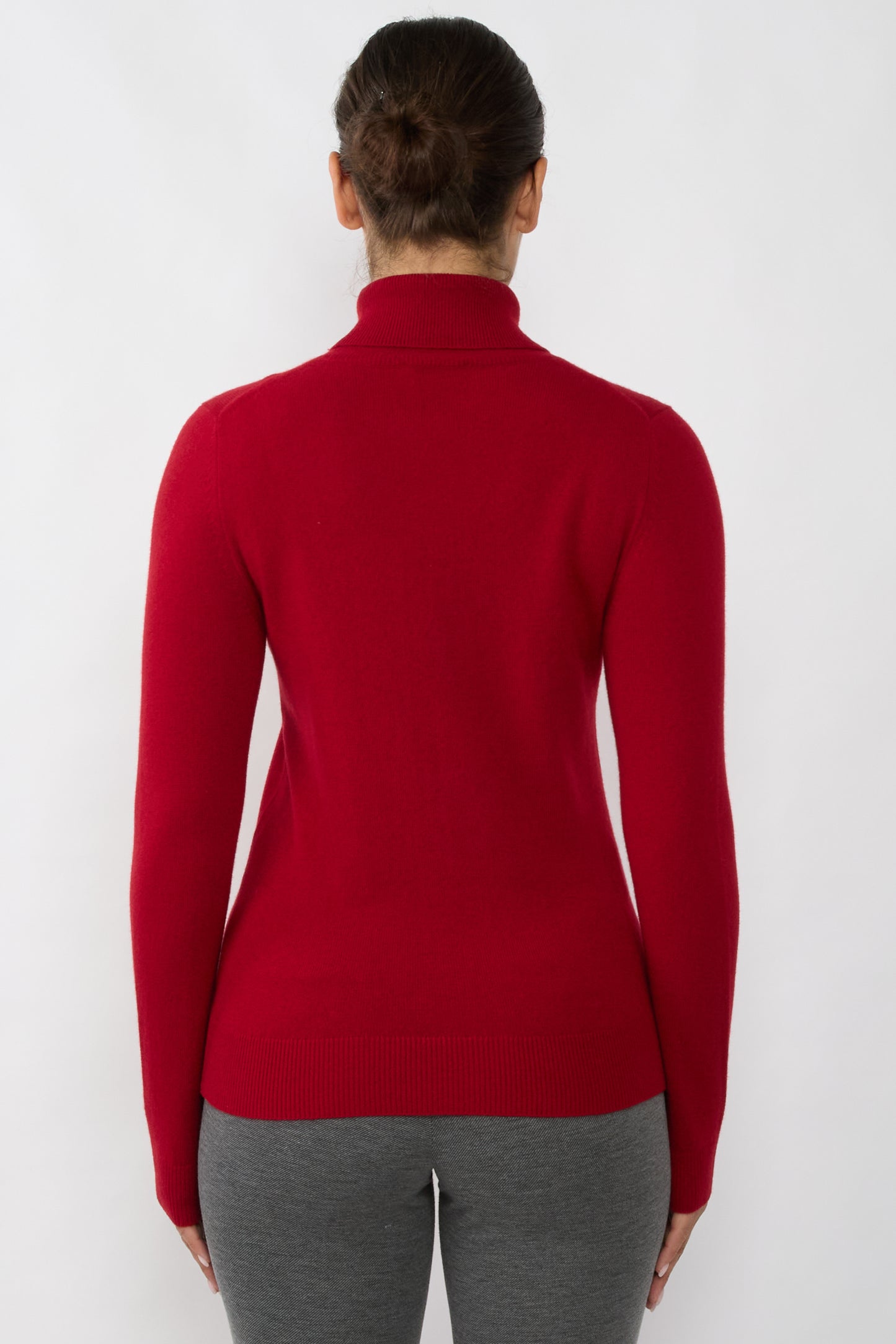 JENNIE LIU Women's 100% Pure Cashmere Long Sleeve Pullover Turtleneck Sweater