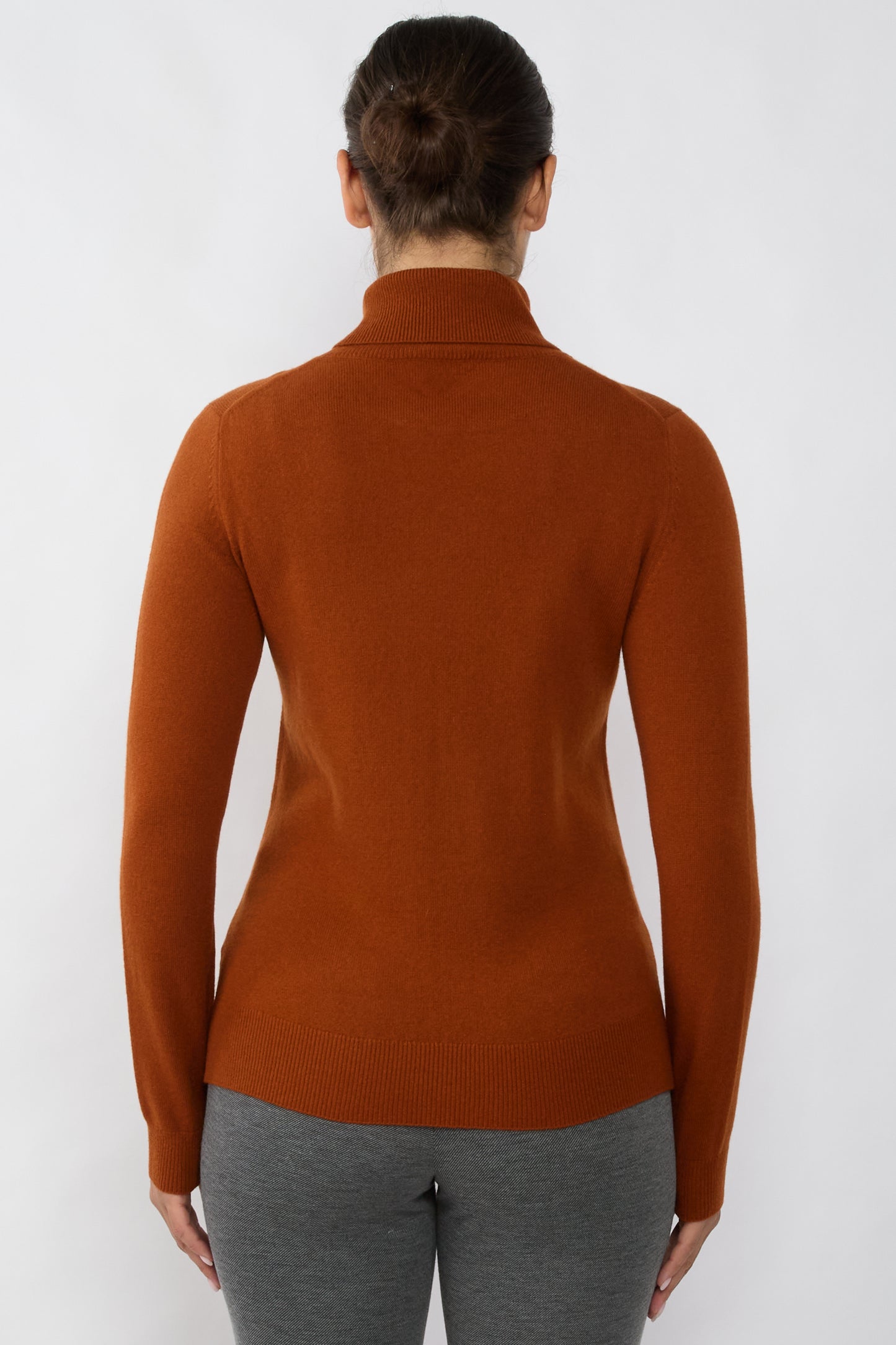 JENNIE LIU Women's 100% Pure Cashmere Long Sleeve Pullover Turtleneck Sweater