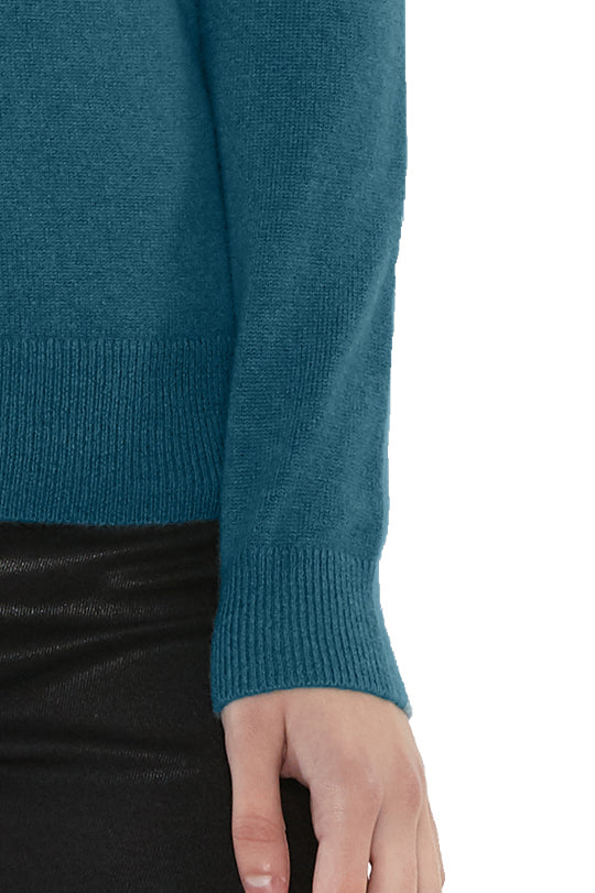 JENNIE LIU Women's 100% Pure Cashmere Long Sleeve Pullover Turtleneck Sweater