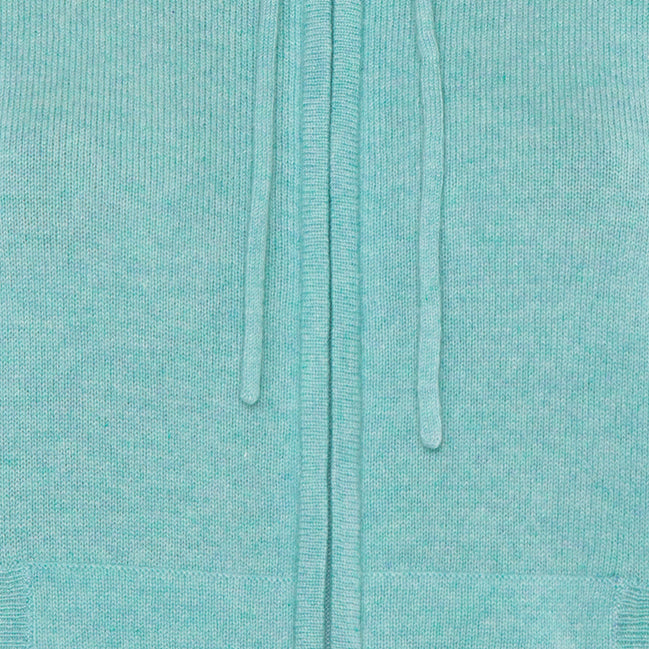 JENNIE LIU Women's 100% Pure Cashmere Long Sleeve Zip Hoodie Cardigan Sweater