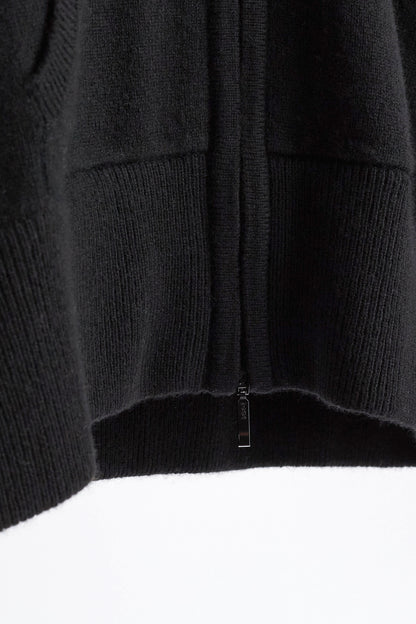 Women's Cashmere Zip Hoodie in Black by JENNIE LIU