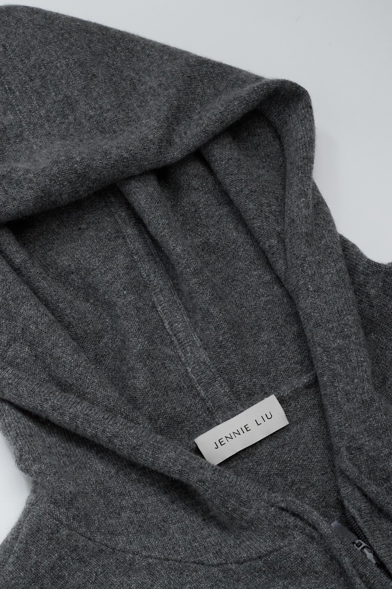 JENNIE LIU Women's 100% Pure Cashmere Long Sleeve Zip Hoodie Cardigan Sweater