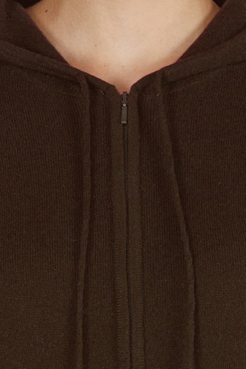 JENNIE LIU Women's 100% Pure Cashmere Long Sleeve Zip Hoodie Cardigan Sweater