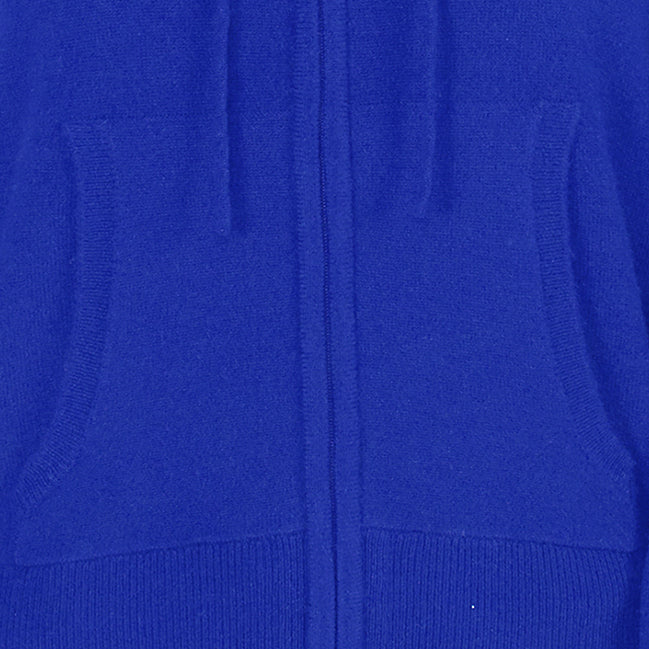 JENNIE LIU Women's 100% Pure Cashmere Long Sleeve Zip Hoodie Cardigan Sweater