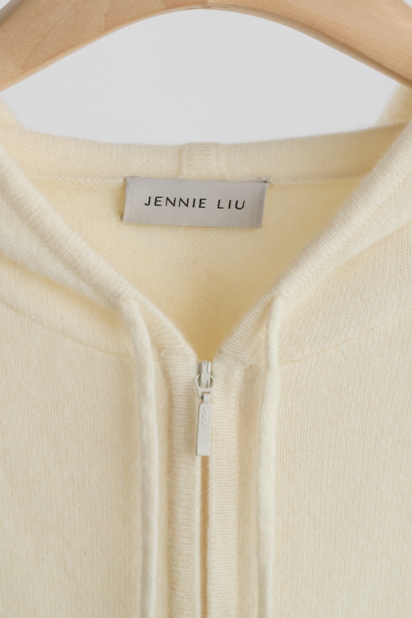 JENNIE LIU Women's 100% Pure Cashmere Long Sleeve Zip Hoodie Cardigan Sweater