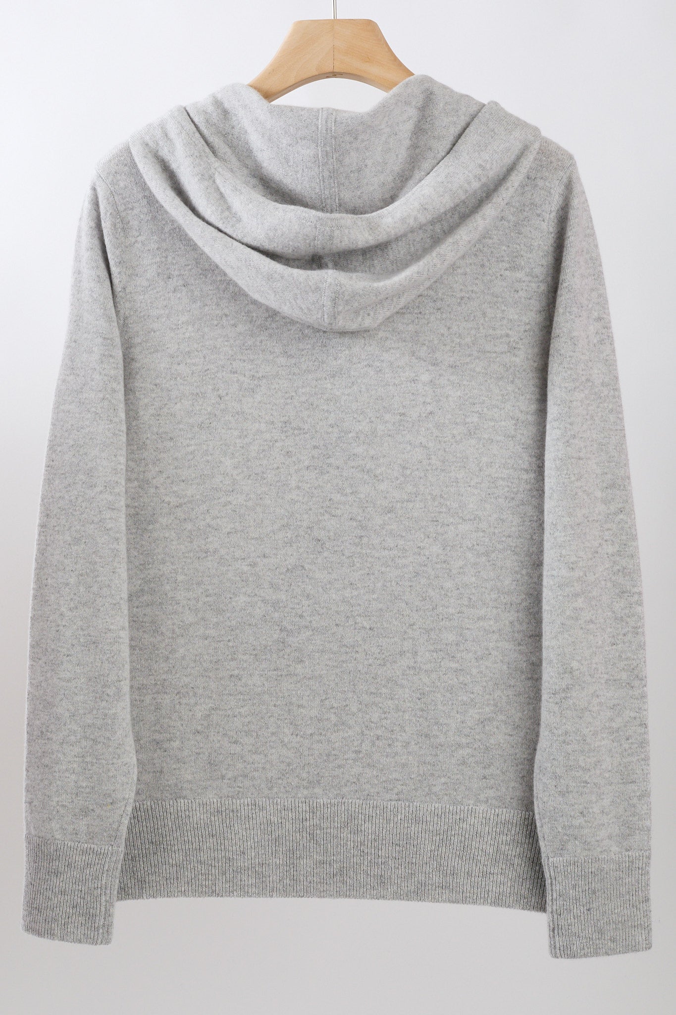 JENNIE LIU Women's 100% Pure Cashmere Long Sleeve Zip Hoodie Cardigan Sweater