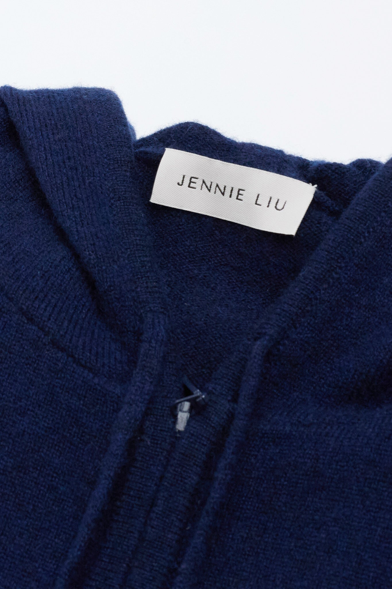 JENNIE LIU Women's 100% Pure Cashmere Long Sleeve Zip Hoodie Cardigan Sweater