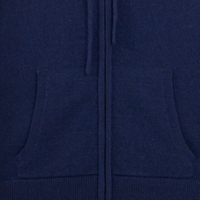 JENNIE LIU Women's 100% Pure Cashmere Long Sleeve Zip Hoodie Cardigan Sweater