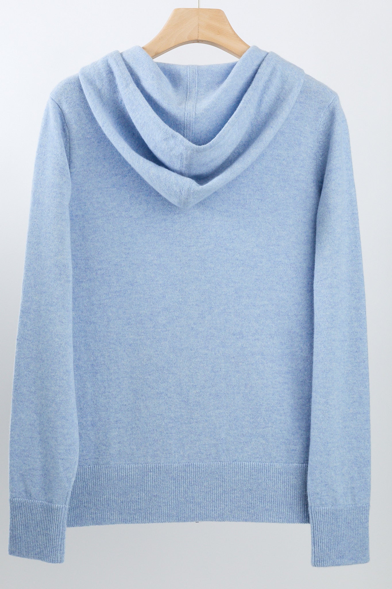 JENNIE LIU Women's 100% Pure Cashmere Long Sleeve Zip Hoodie Cardigan Sweater