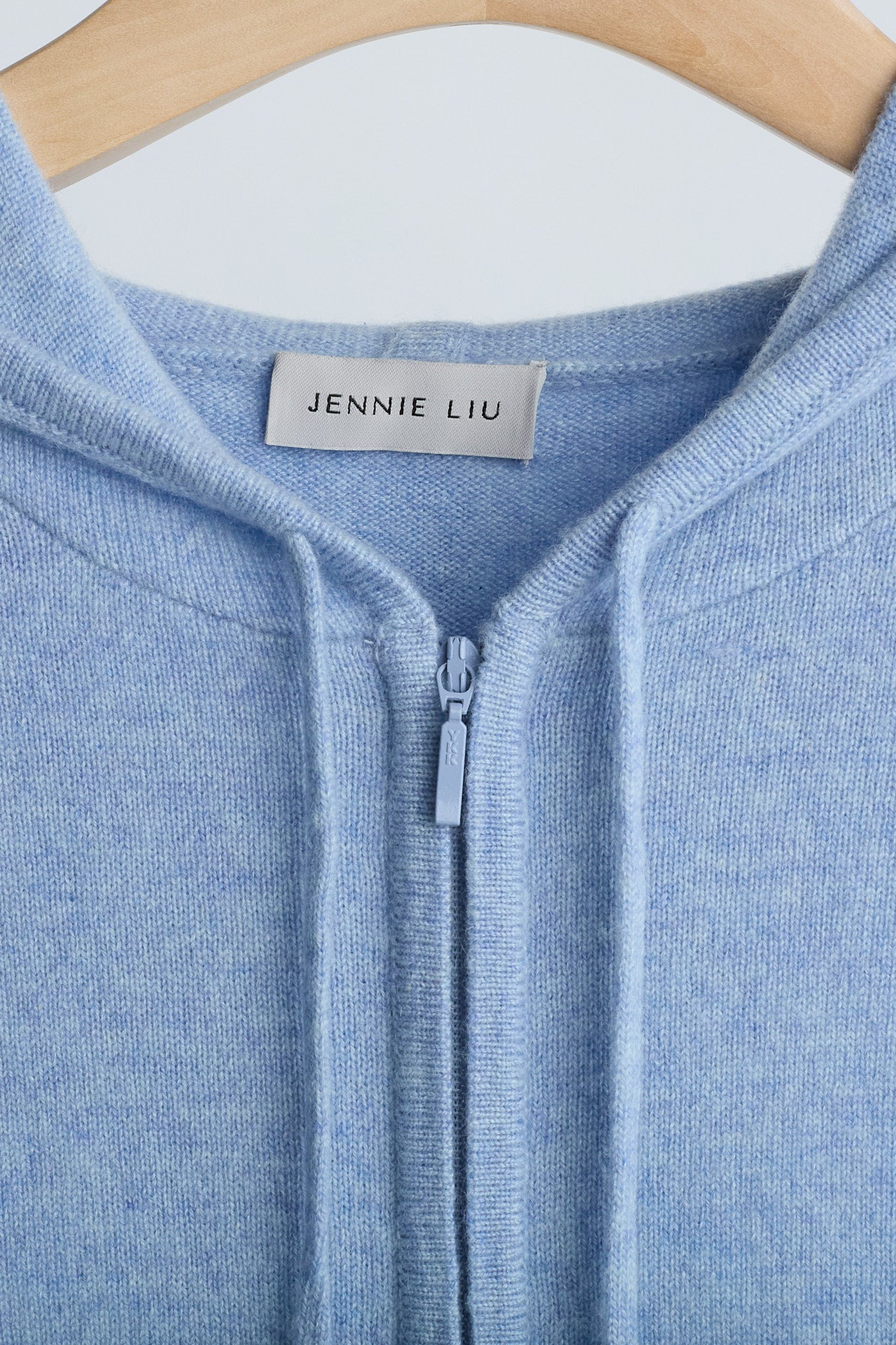 JENNIE LIU Women's 100% Pure Cashmere Long Sleeve Zip Hoodie Cardigan Sweater