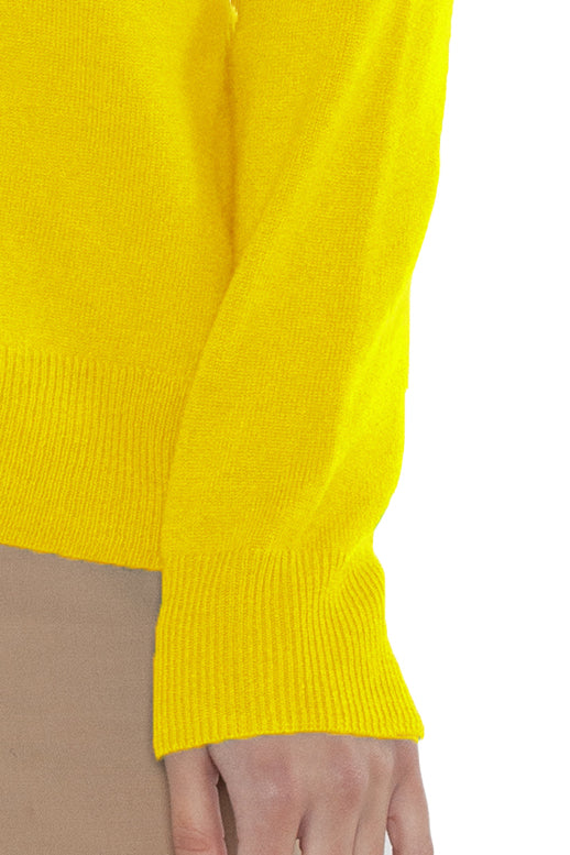 JENNIE LIU Women's 100% Cashmere Button Front Long Sleeve Crewneck Cardigan Sweater