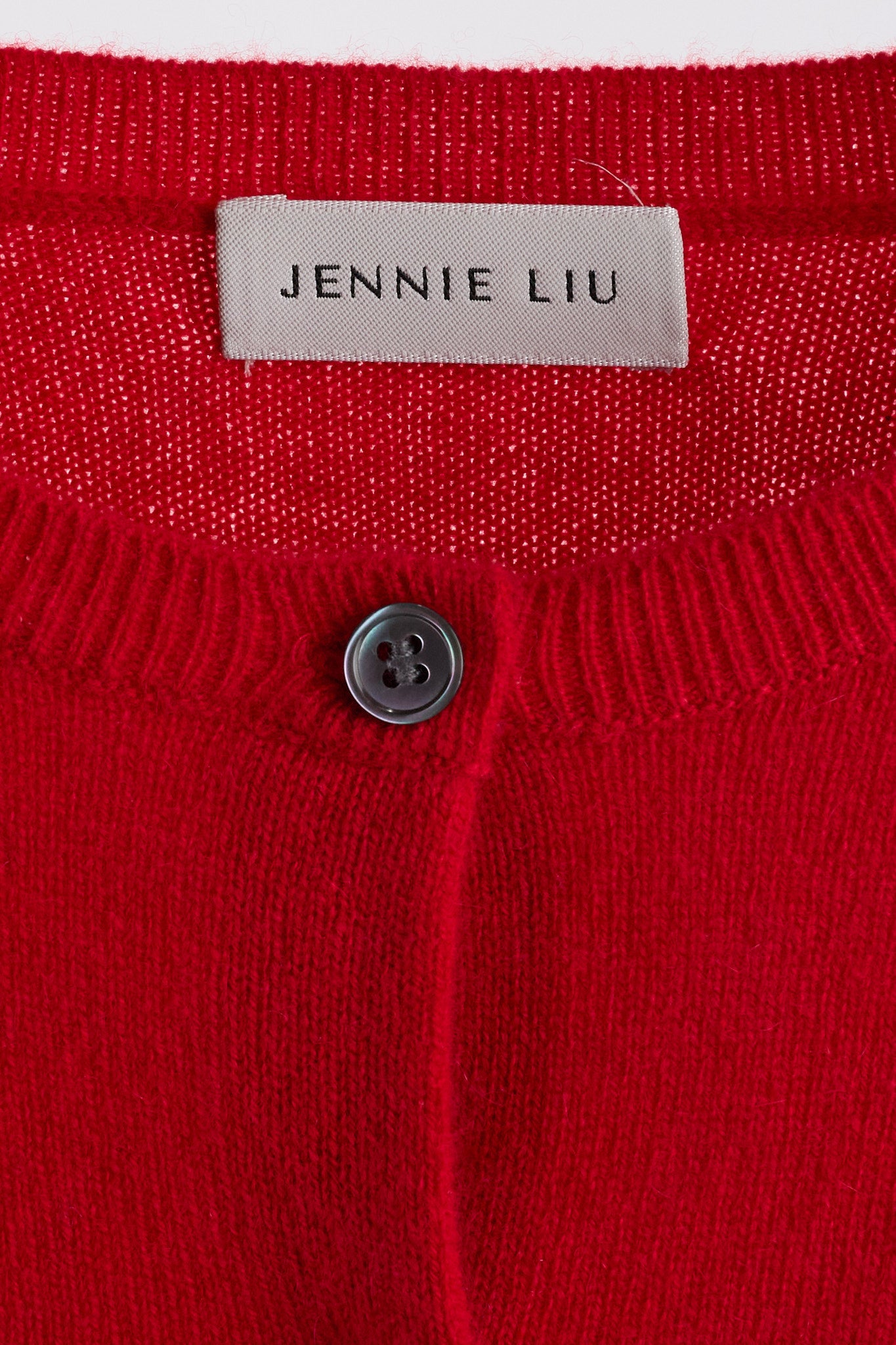 JENNIE LIU Women's 100% Cashmere Button Front Long Sleeve Crewneck Cardigan Sweater