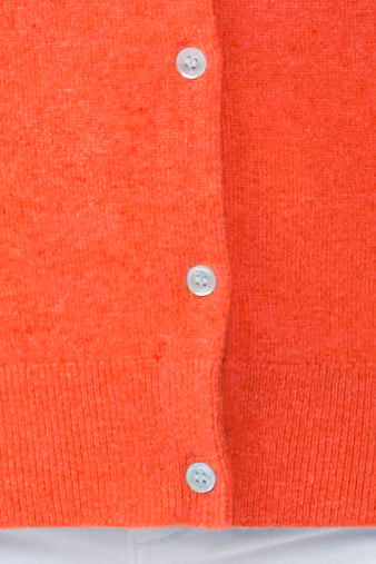 JENNIE LIU Women's 100% Cashmere Button Front Long Sleeve Crewneck Cardigan Sweater