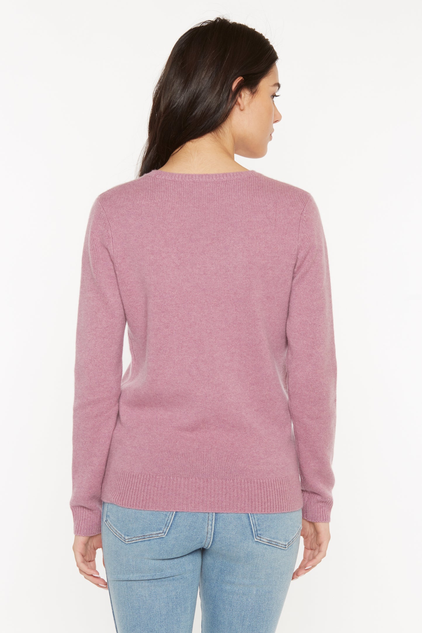 JENNIE LIU 100% Pure Cashmere 4-ply Extra Cozy Long Sleeve Crew Neck Sweater