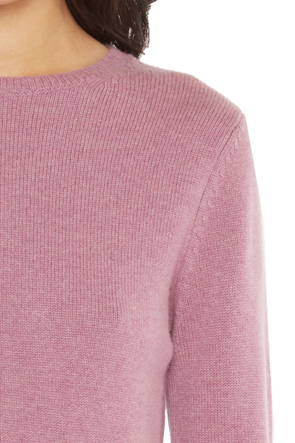 JENNIE LIU 100% Pure Cashmere 4-ply Extra Cozy Long Sleeve Crew Neck Sweater