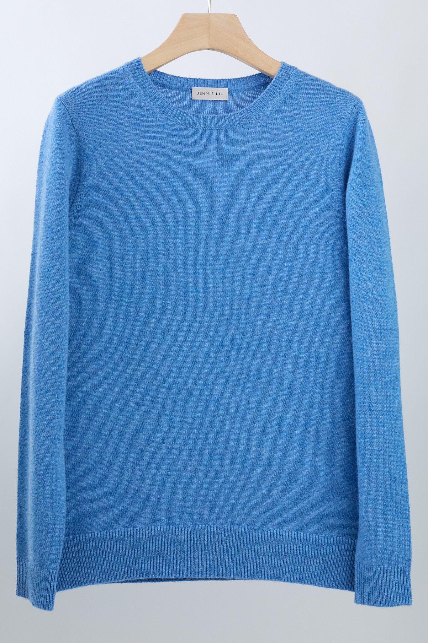 JENNIE LIU 100% Pure Cashmere 4-ply Extra Cozy Long Sleeve Crew Neck Sweater