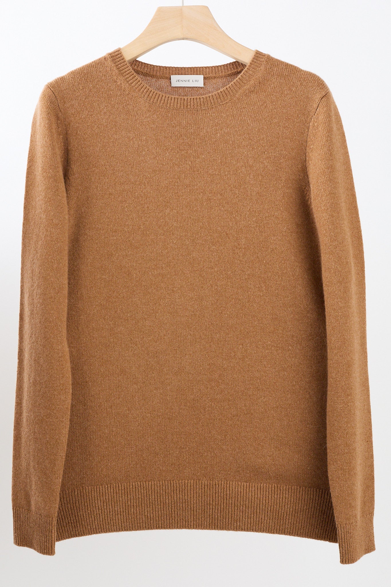 JENNIE LIU 100% Pure Cashmere 4-ply Extra Cozy Long Sleeve Crew Neck Sweater