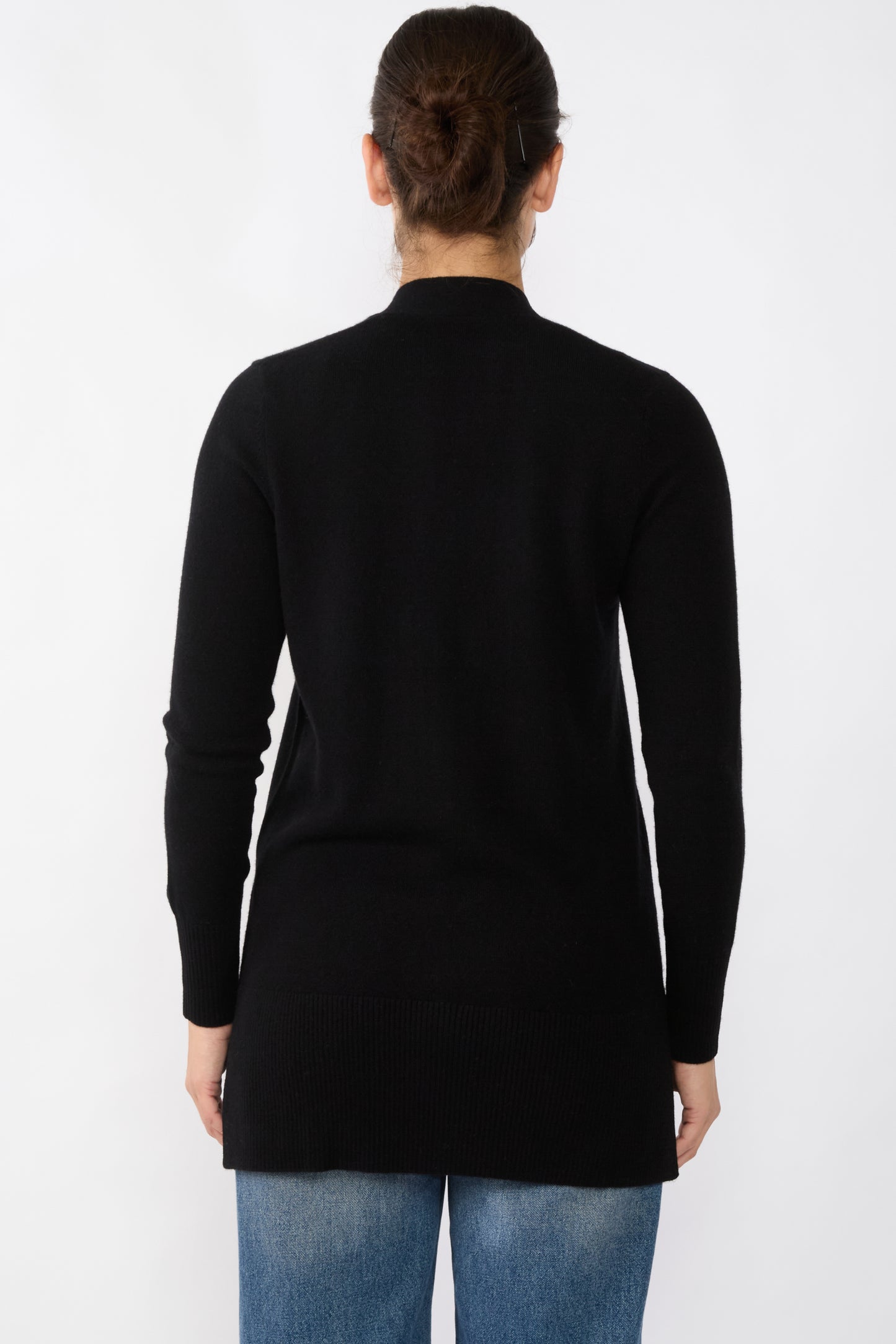 JENNIE LIU Womens 100% Cashmere Open Cardigan Sweater | Long Cardigan Sweaters for Women