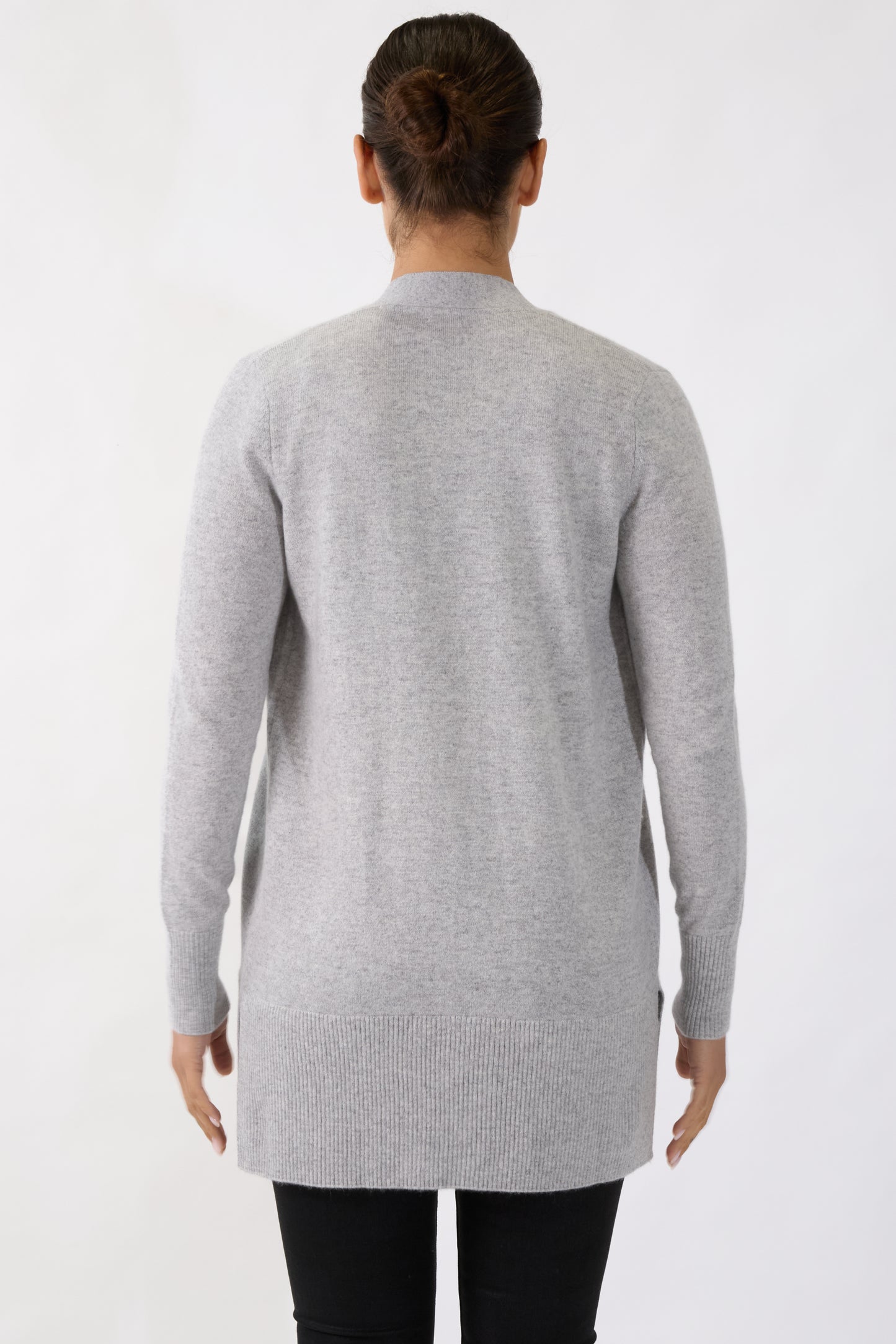 JENNIE LIU Womens 100% Cashmere Open Cardigan Sweater | Long Cardigan Sweaters for Women