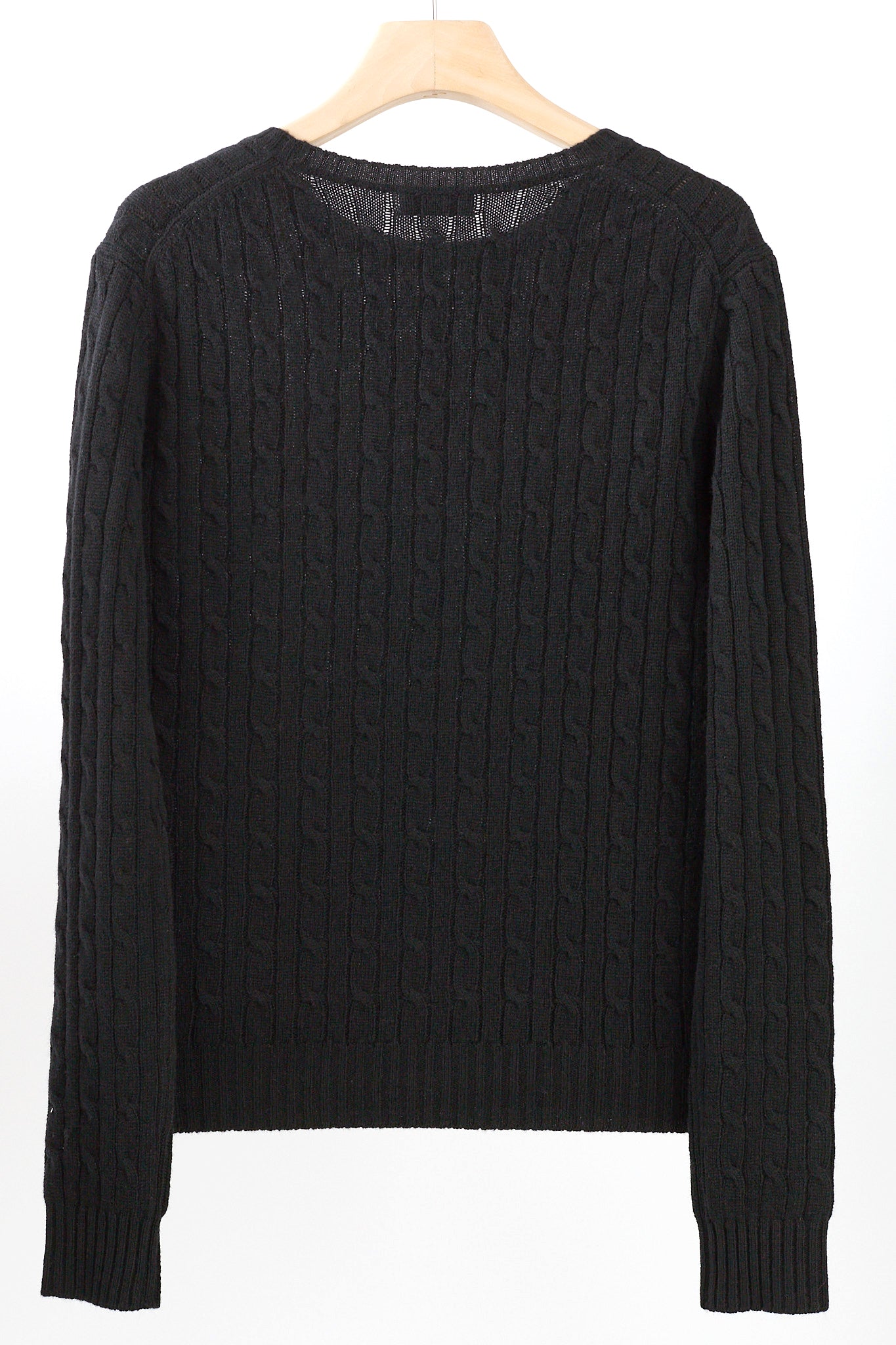 JENNIE LIU Women's 100% Cashmere Cable-knit Long Sleeve Pullover Crew Neck Sweater