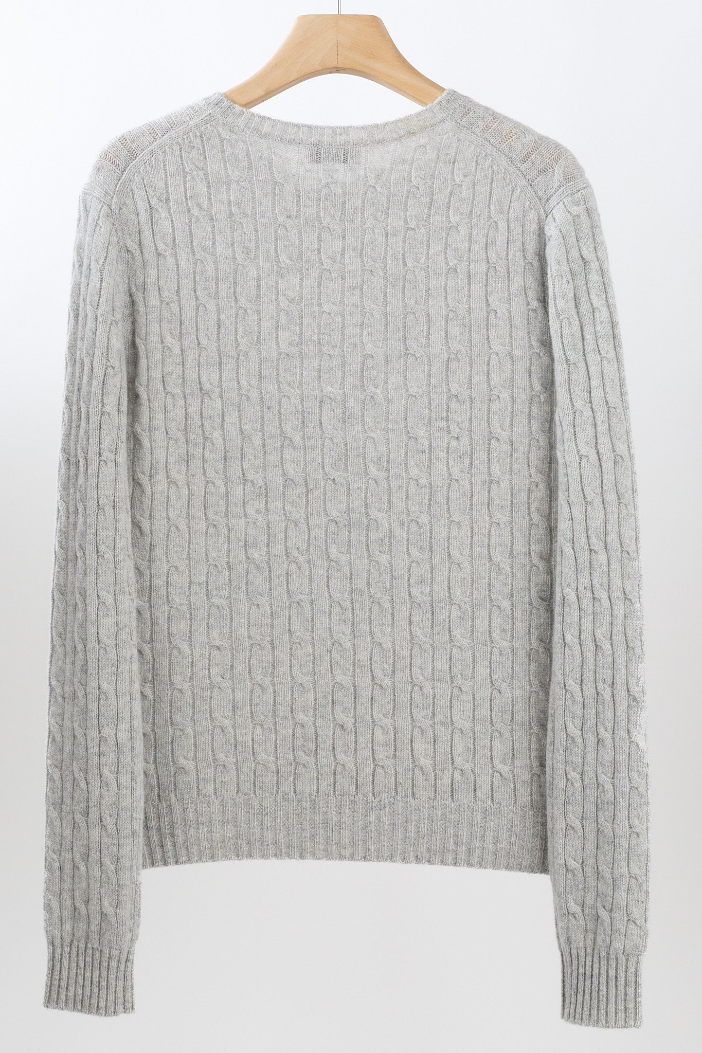 JENNIE LIU Women's 100% Cashmere Cable-knit Long Sleeve Pullover Crew Neck Sweater