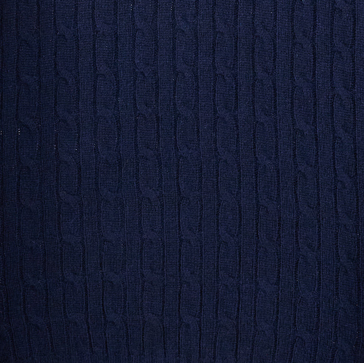 JENNIE LIU Women's 100% Cashmere Cable-knit Long Sleeve Pullover Crew Neck Sweater