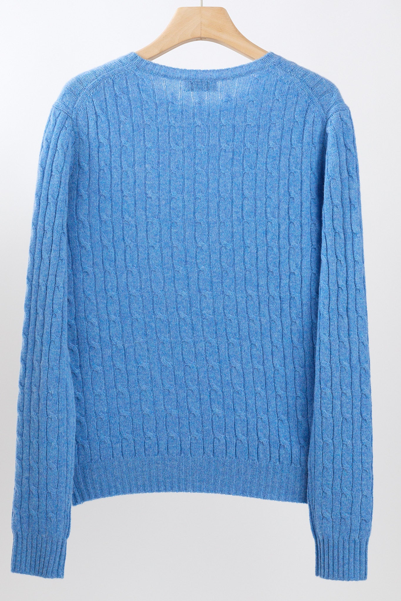 JENNIE LIU Women's 100% Cashmere Cable-knit Long Sleeve Pullover Crew Neck Sweater