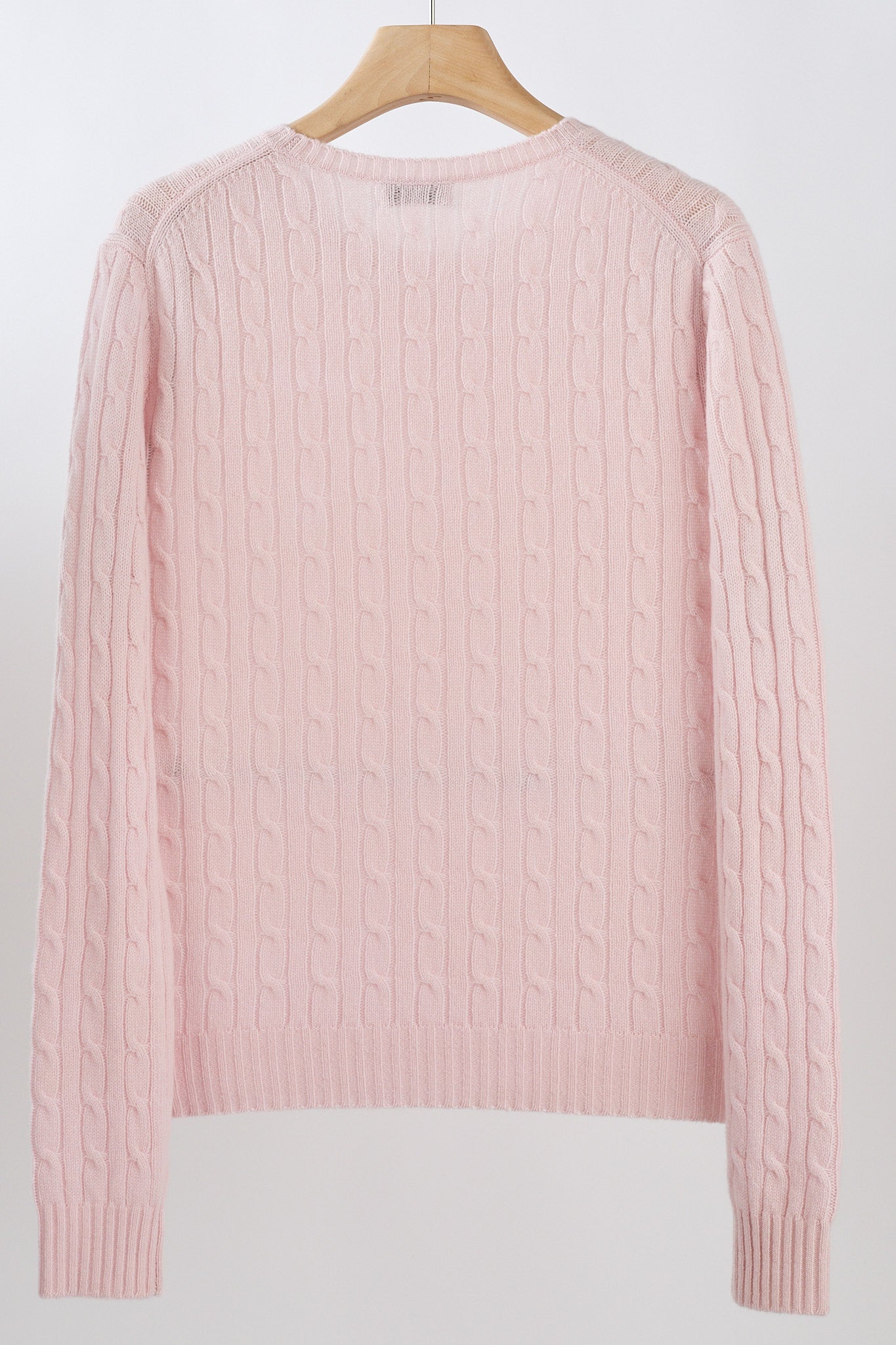 JENNIE LIU Women's 100% Cashmere Cable-knit Long Sleeve Pullover Crew Neck Sweater