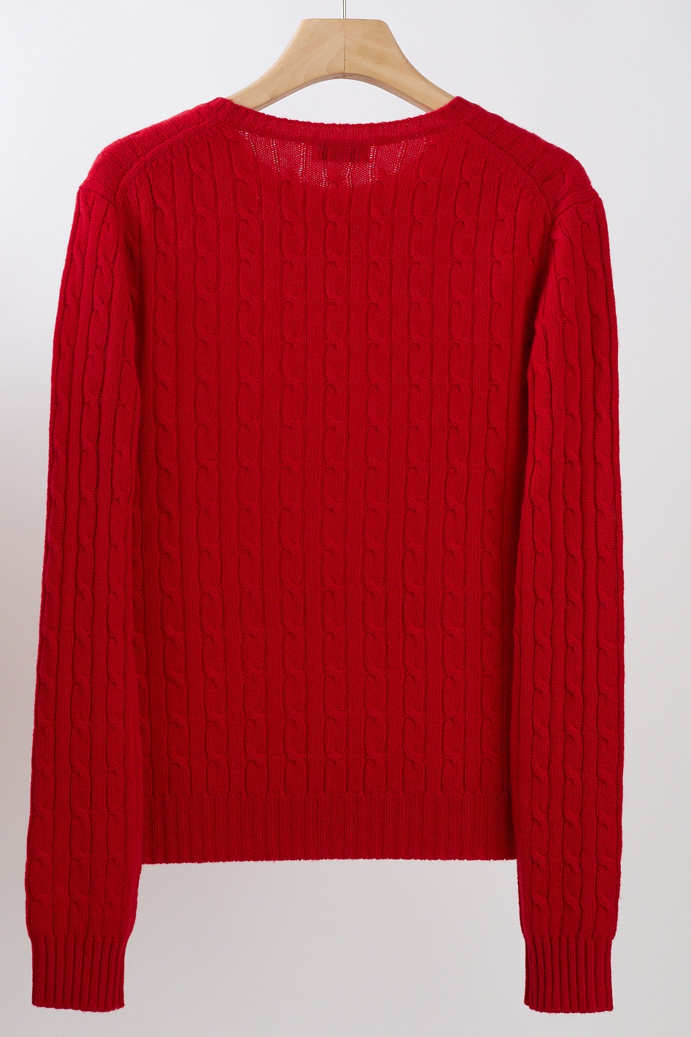 JENNIE LIU Women's 100% Cashmere Cable-knit Long Sleeve Pullover Crew Neck Sweater